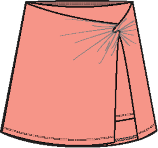 OVERLAP SKIRT, Color: Dreamsicle, Size: XS