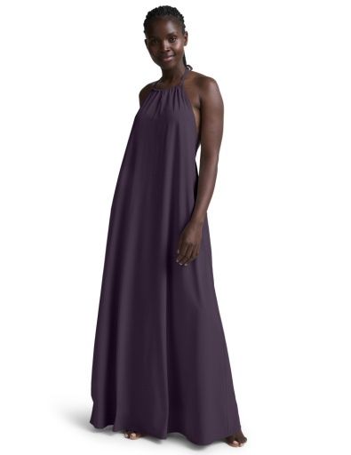 GO WITH THE FLOW HALTER DRESS, Color: Brilliant Blackberry, Size: XS