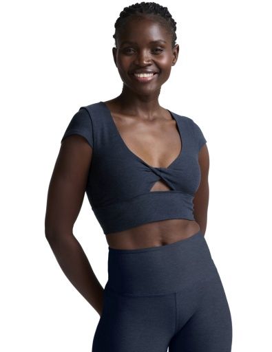 SPACEDYE GET IT TWISTED CROPPED TEE, Color: Nocturnal Navy, Size: XS