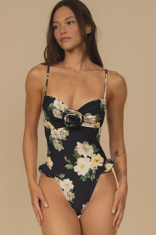 MONTCE Liz floral Devin Rosa Ruffle One-Piece