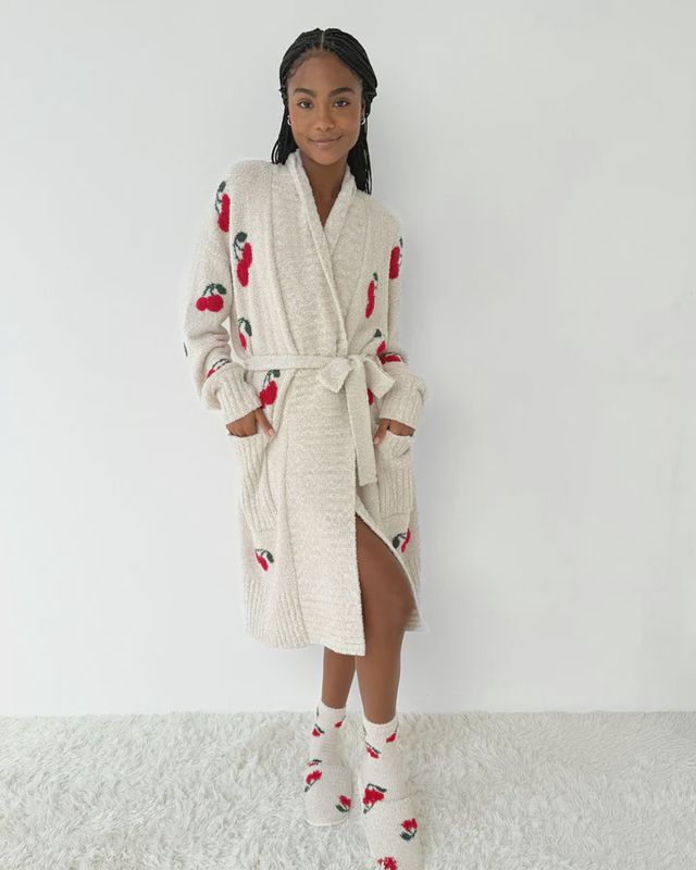 POMONA FUZZY YARN CHERRIES PJ ROBE