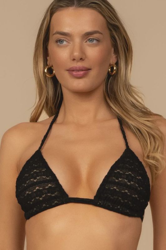 BLACK DAISY LACE EMMA BIKINI TOP