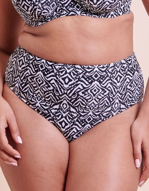 Wild Horizon High Waist Bikini Brief Black Print