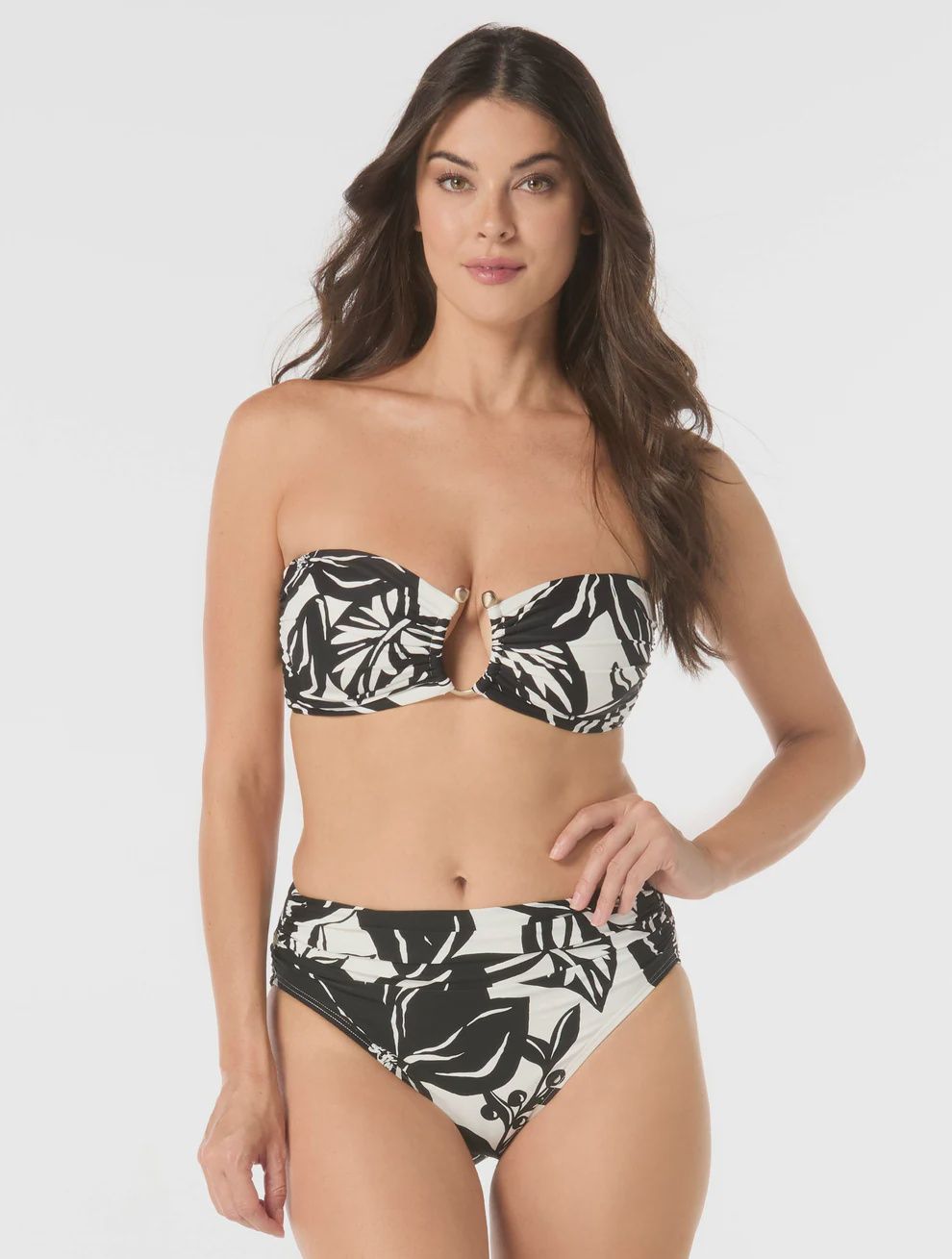 Carmen Marc Valvo U-Ring Bandeau Bikini Top - Silent Bloom