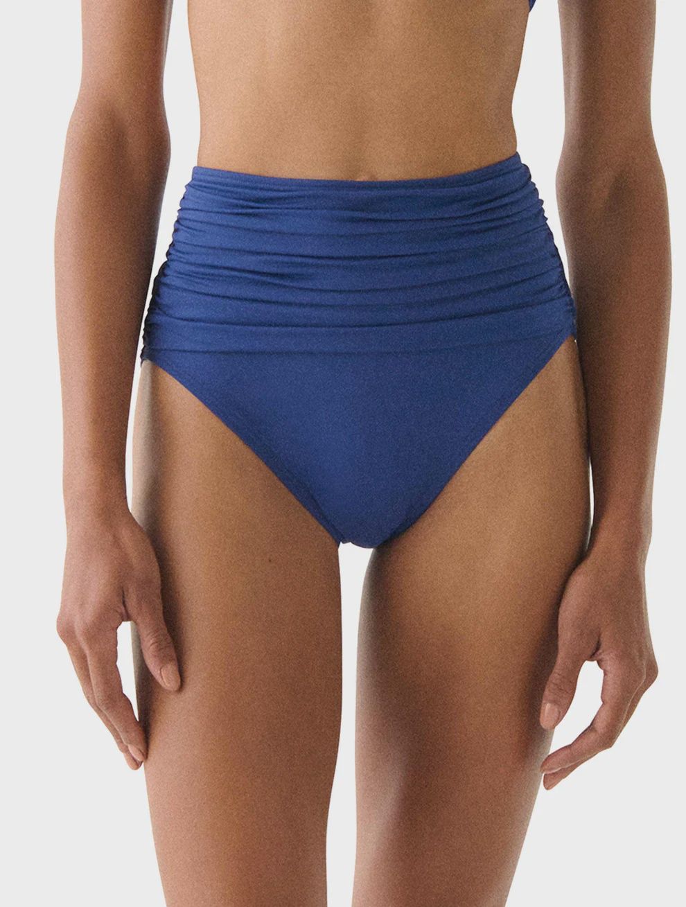 Kate Spade Shirred High Waist Bikini Bottom - Rosette Solids