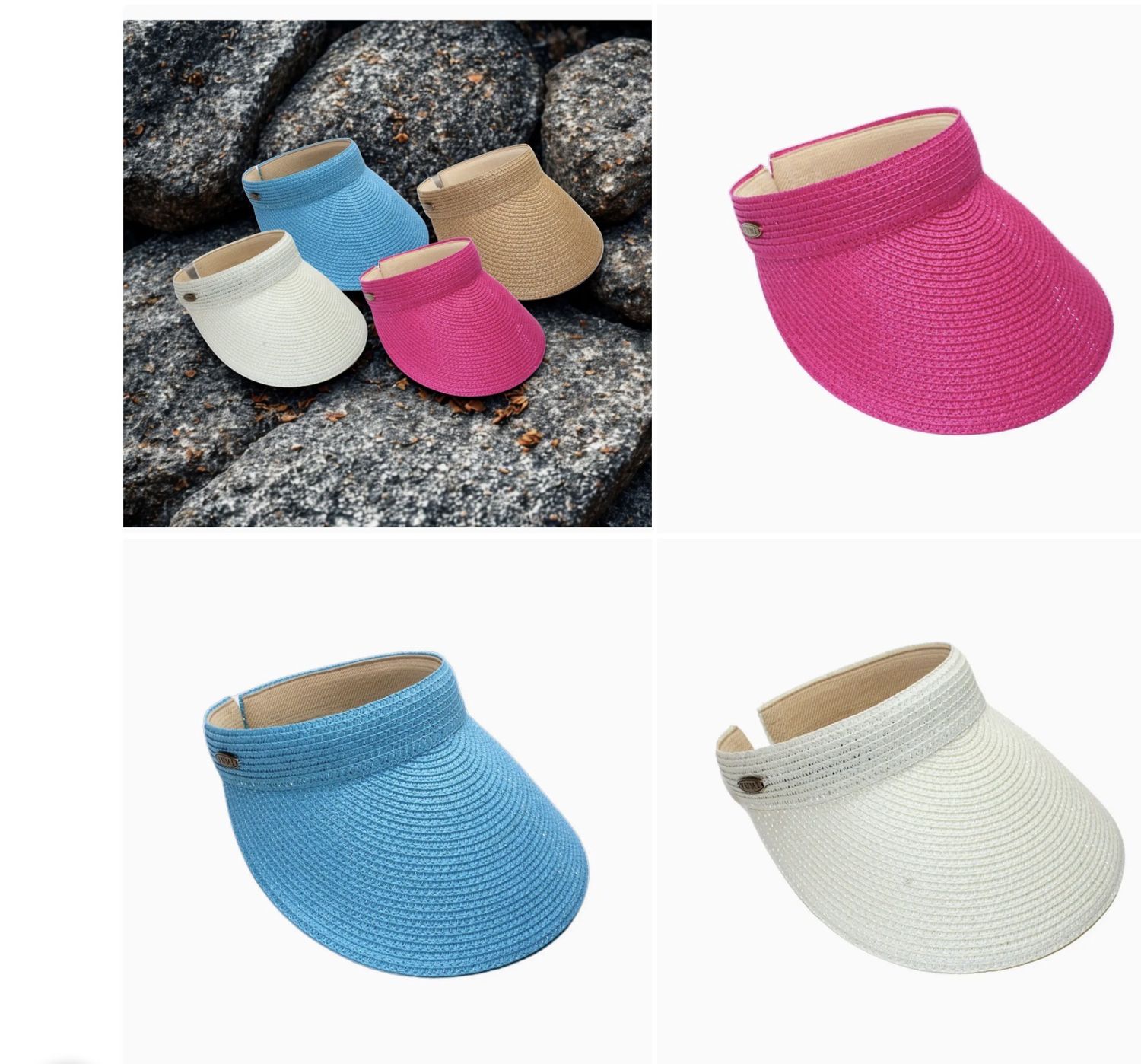 Women's Wide Brim Straw Slip-On Sun Visor