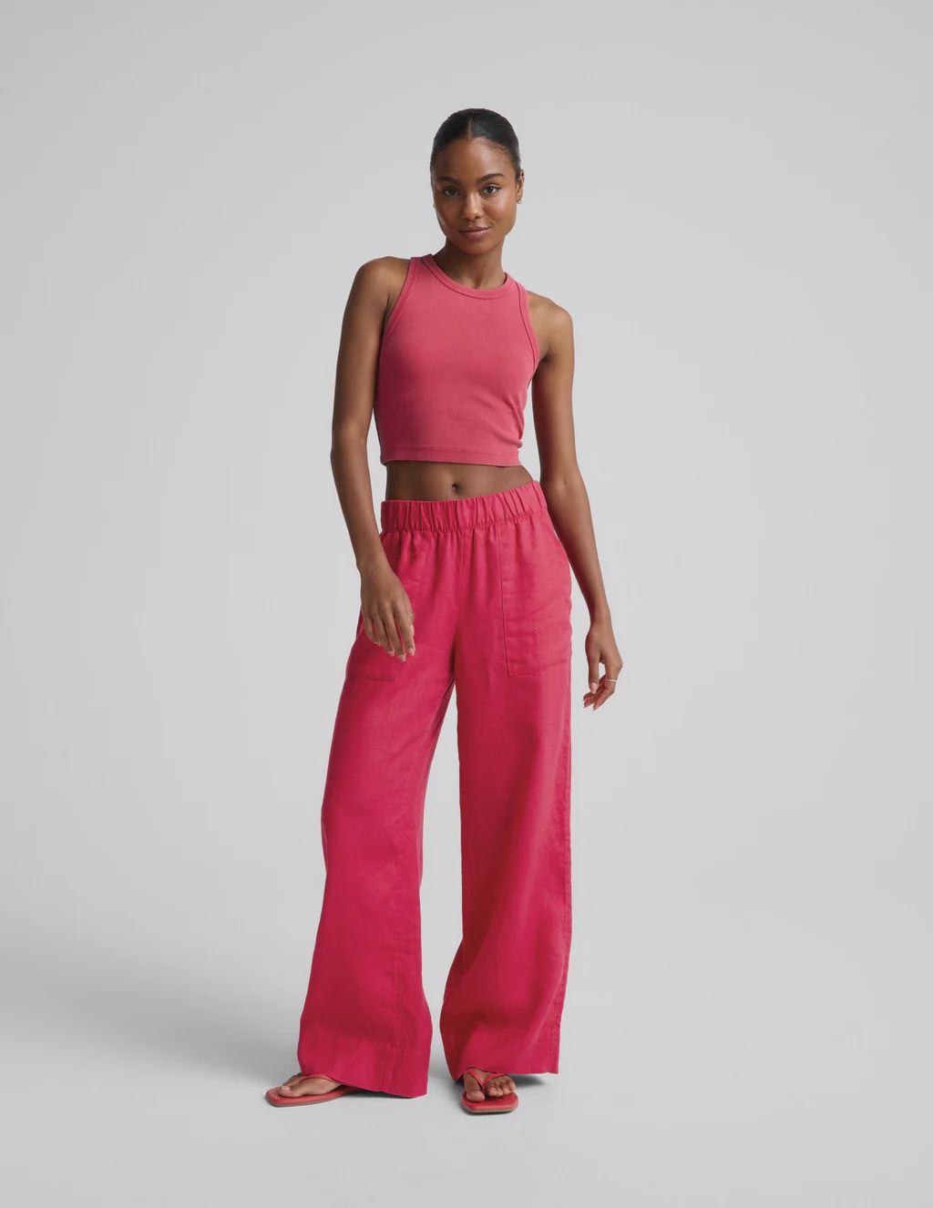 On Repeat Rib High Neck Cropped Tank