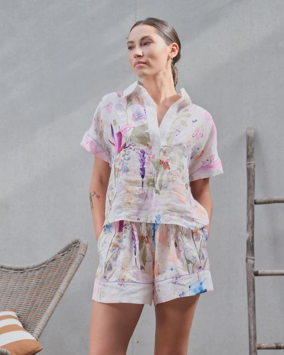 Floral Blouse Short Sleeve