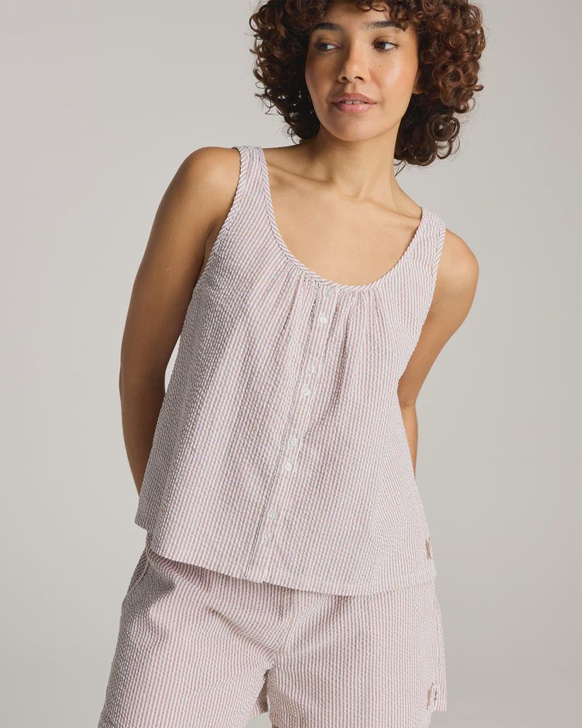 Seersucker Button Cami