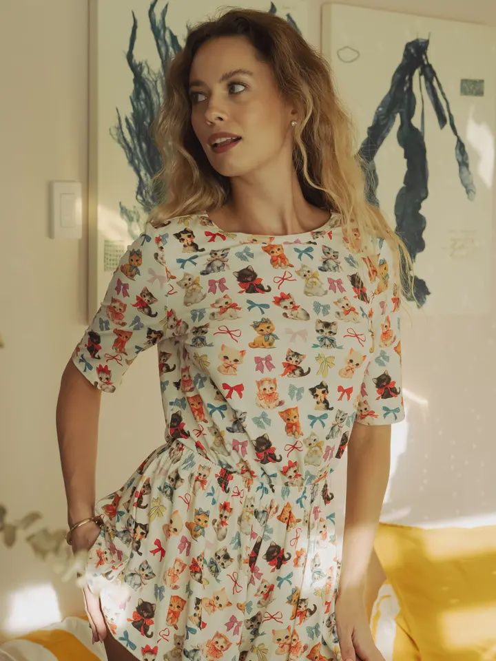 Kilo Brava Modal Collection- Kittens &amp; Bows- Relaxed Tee and Pant