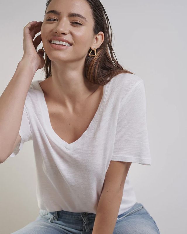 Everly Slub V-Neck Tee