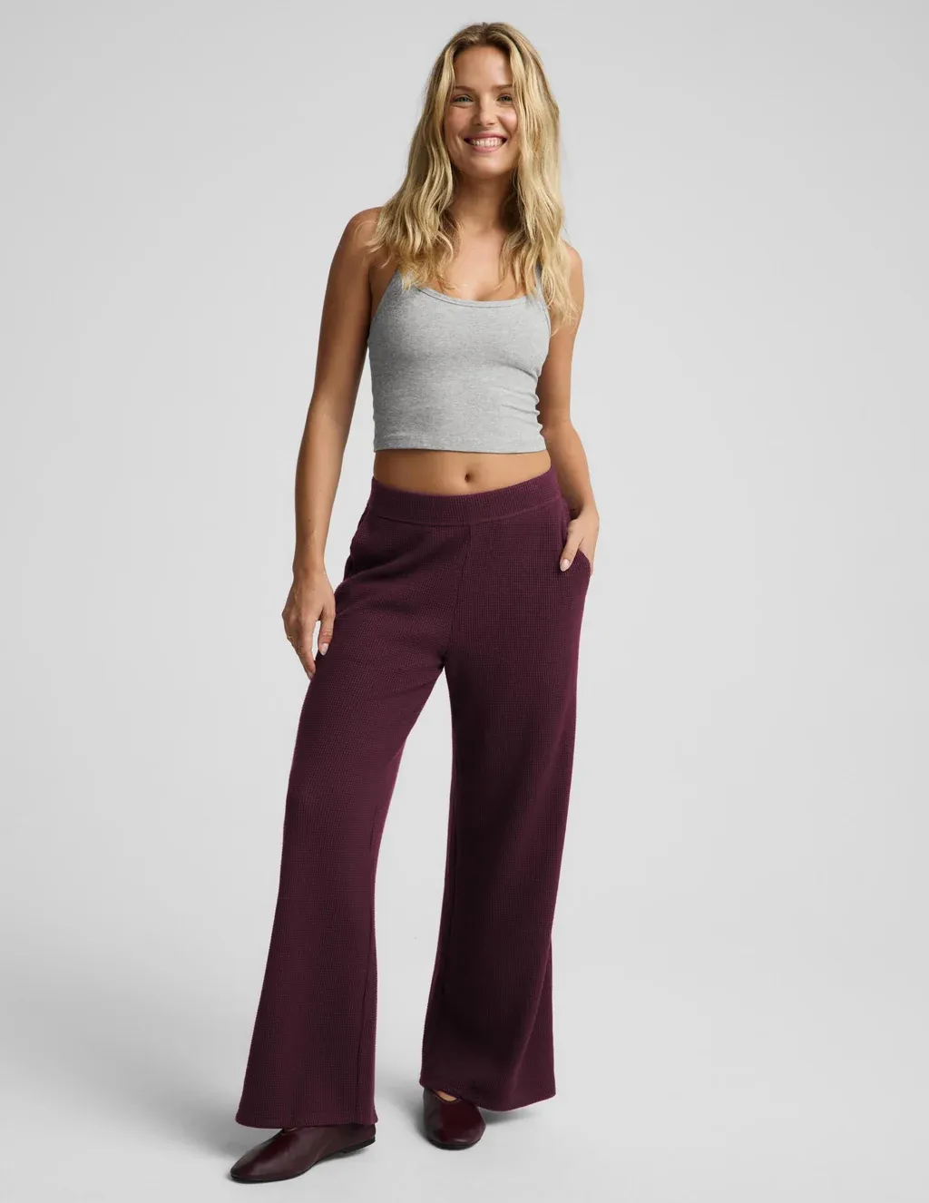 Rest Day Waffle Wide Leg Pant