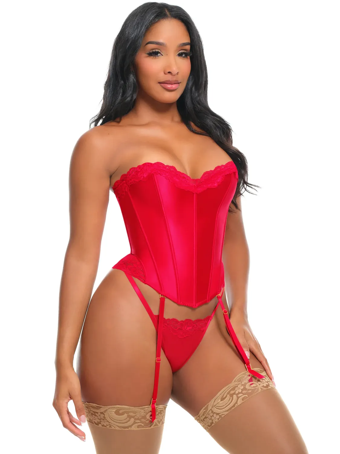 Marilyn Satin Corset Set
