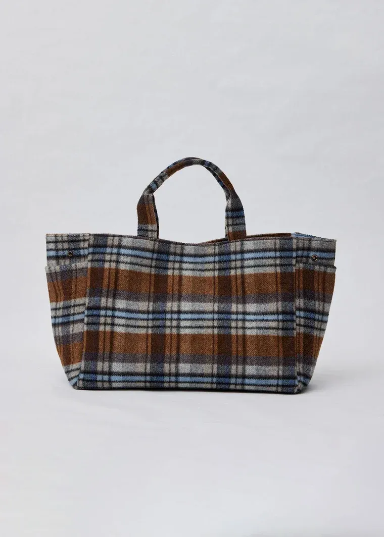 Plaid Airplane Tote