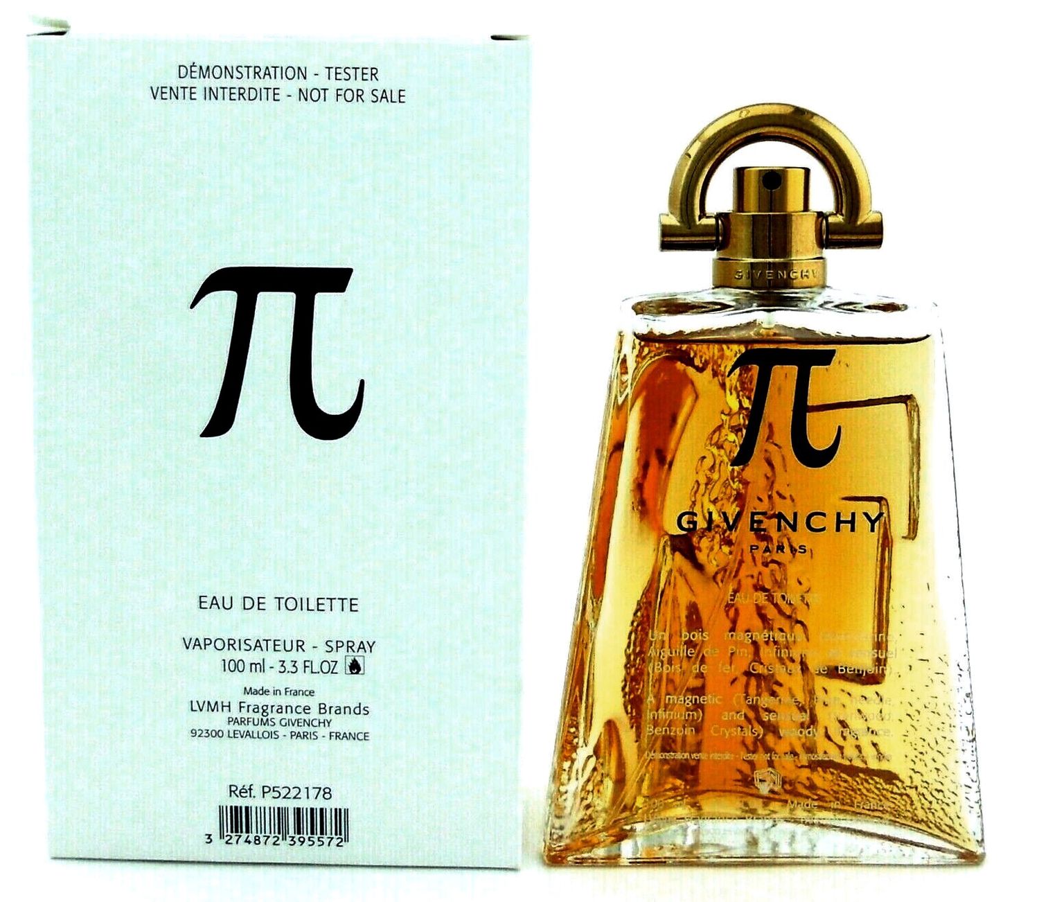 PI BY GIVENCHY(M)(T)EDT (BOX,CAP)(LI FREE) 3.4 floz