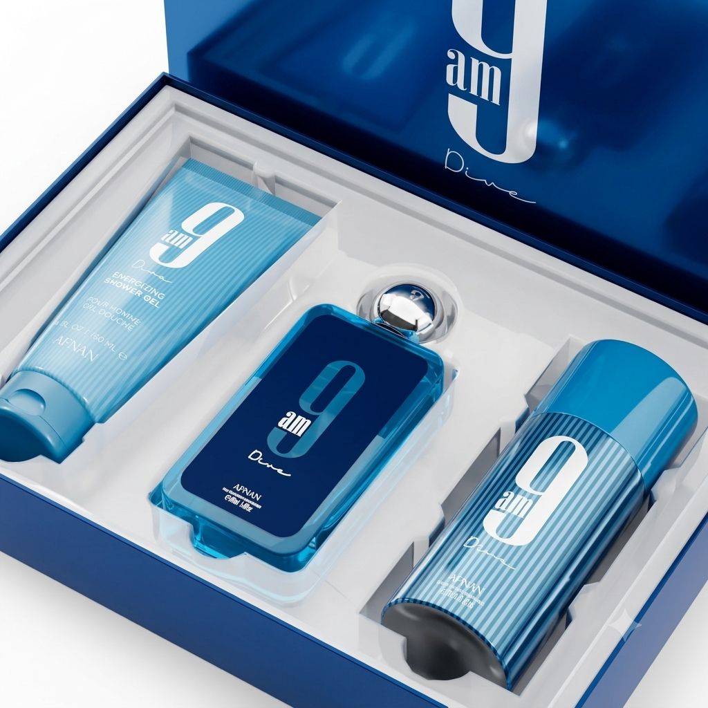 AFNAN 9AM 3 PCS SET HOMME 3.4 floz