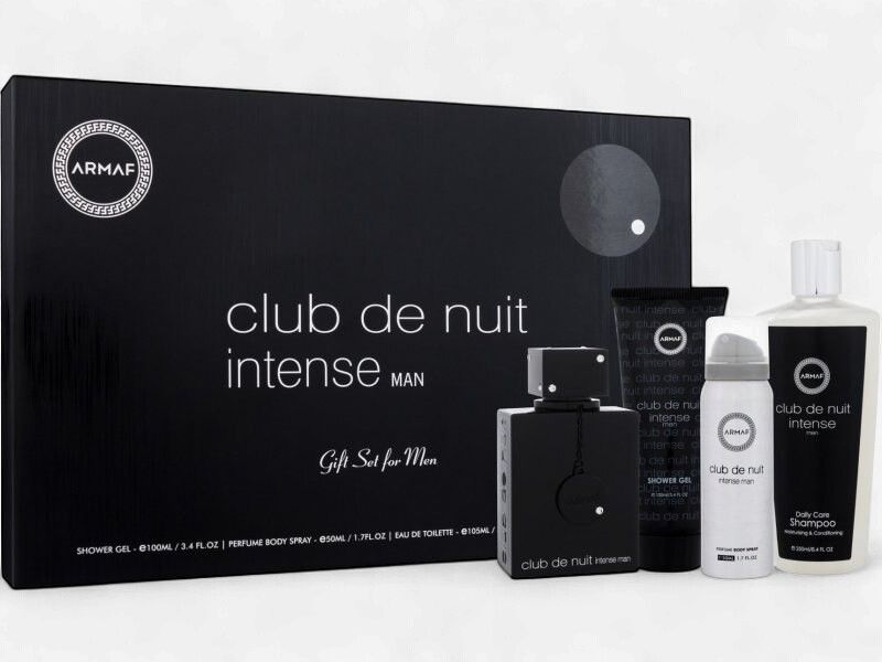 ARMAF CLUB DE NUIT INTENSE MEN GIFT SET EDT SHOWER GEL 3.4 floz BODY SPRAY 1.7 floz  SHAMPOO 8.4 floz