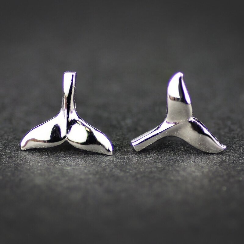 Whale Tail Stud Earrings