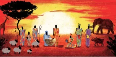 African Nativity Sunset