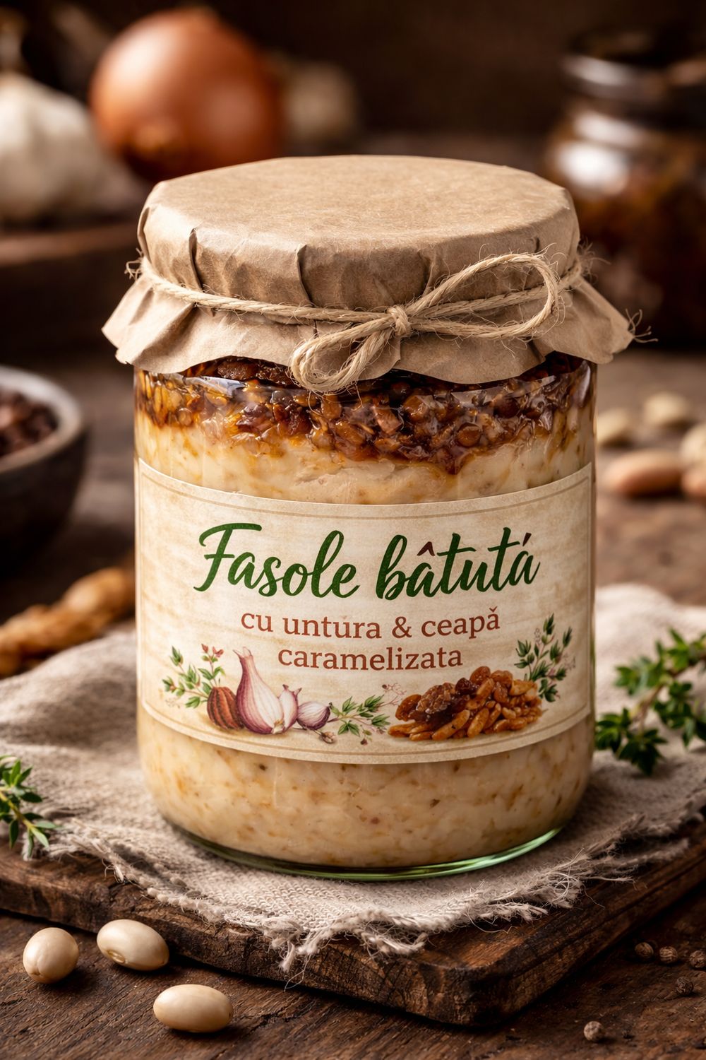 Fasole Batuta Cu Untura Si Ceapa Caramelizata