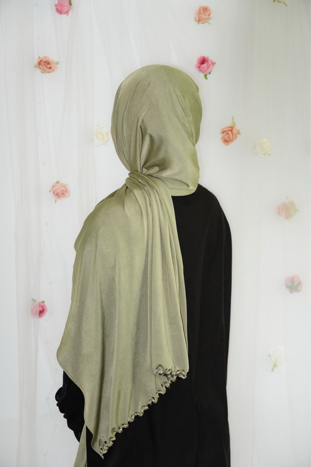 Hijab Jersey Premium Froufrou - VERT SAUGE