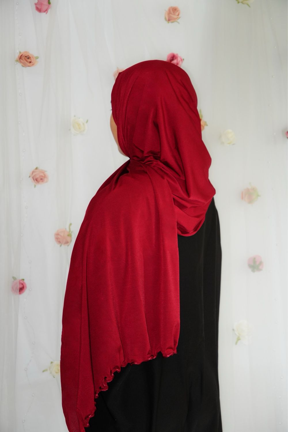 Hijab Jersey Premium Froufrou - BORDEAUX