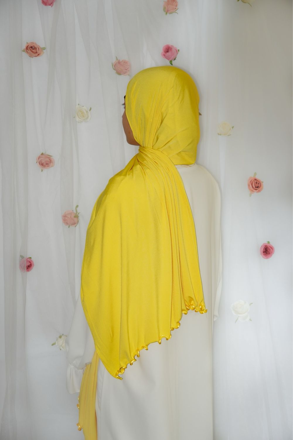 Hijab Jersey Premium Froufrou - JAUNE