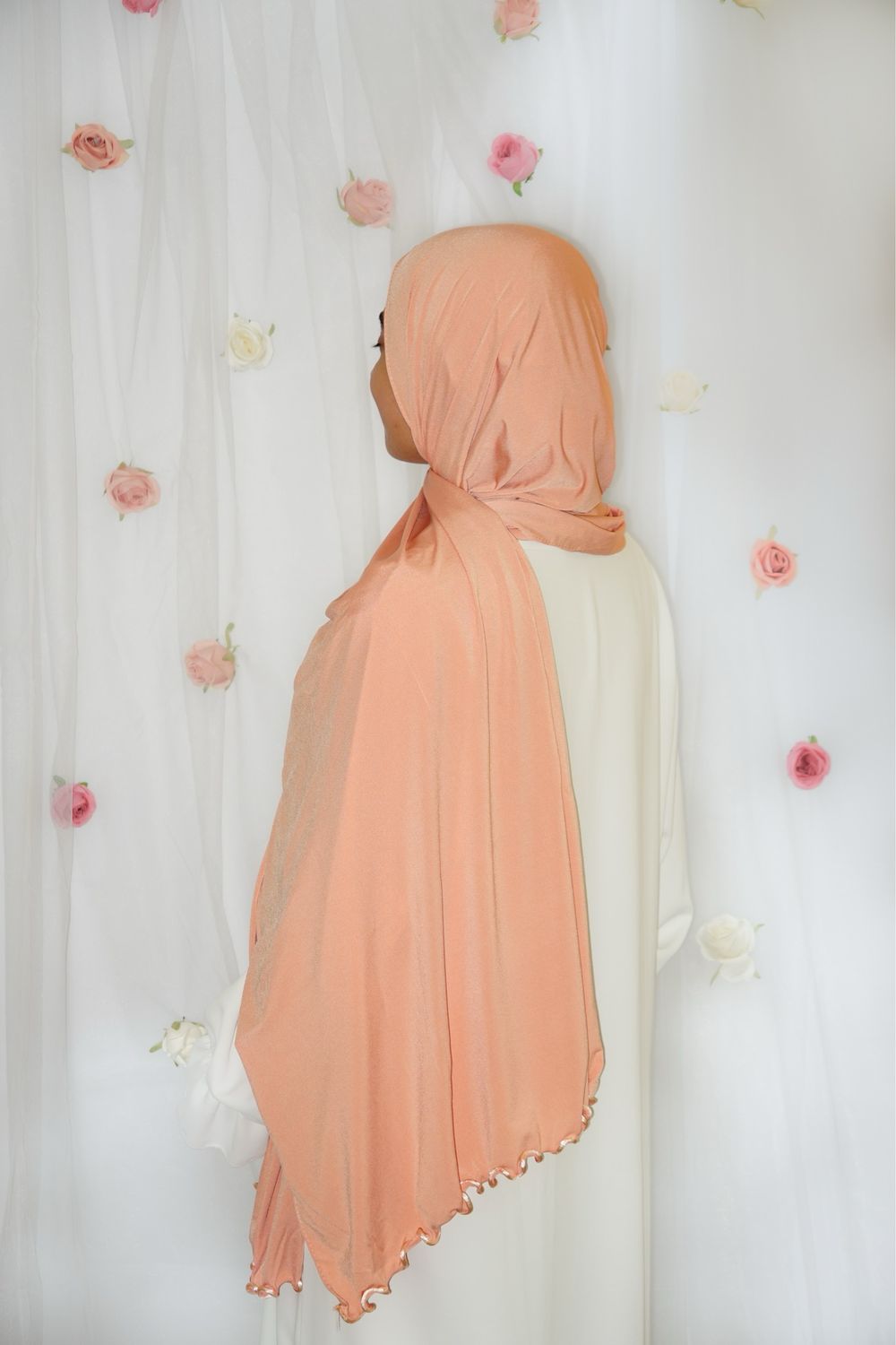 Hijab Jersey Premium Froufrou - CORAIL