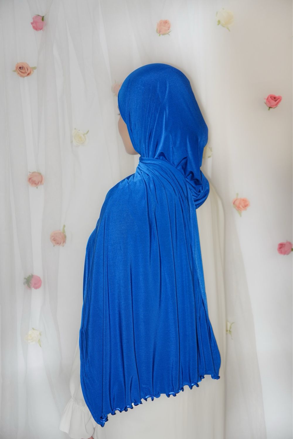 Hijab Jersey Premium Froufrou - BLEU ROI