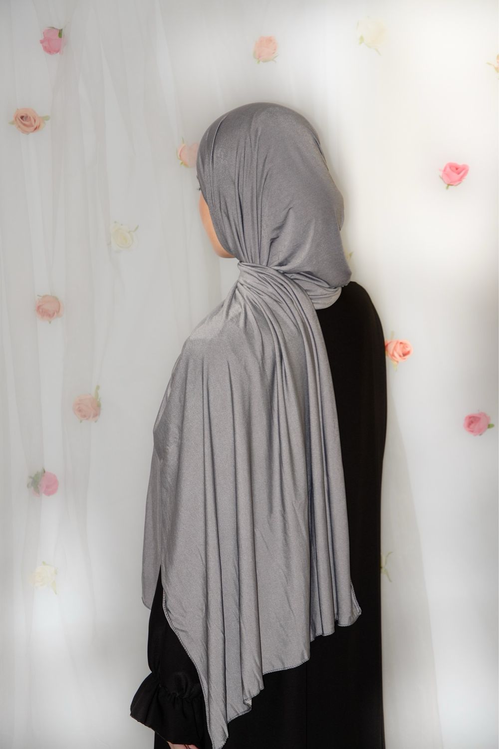 Hijab Jersey Premium Fin - GRIS FONCÉ