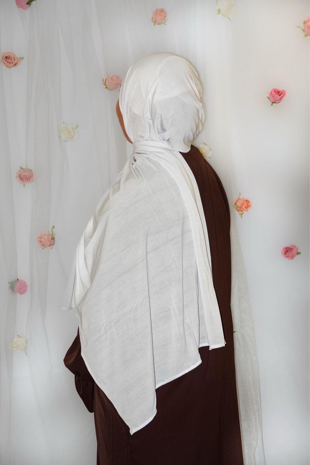 Hijab Jersey Premium Fin - BLANC