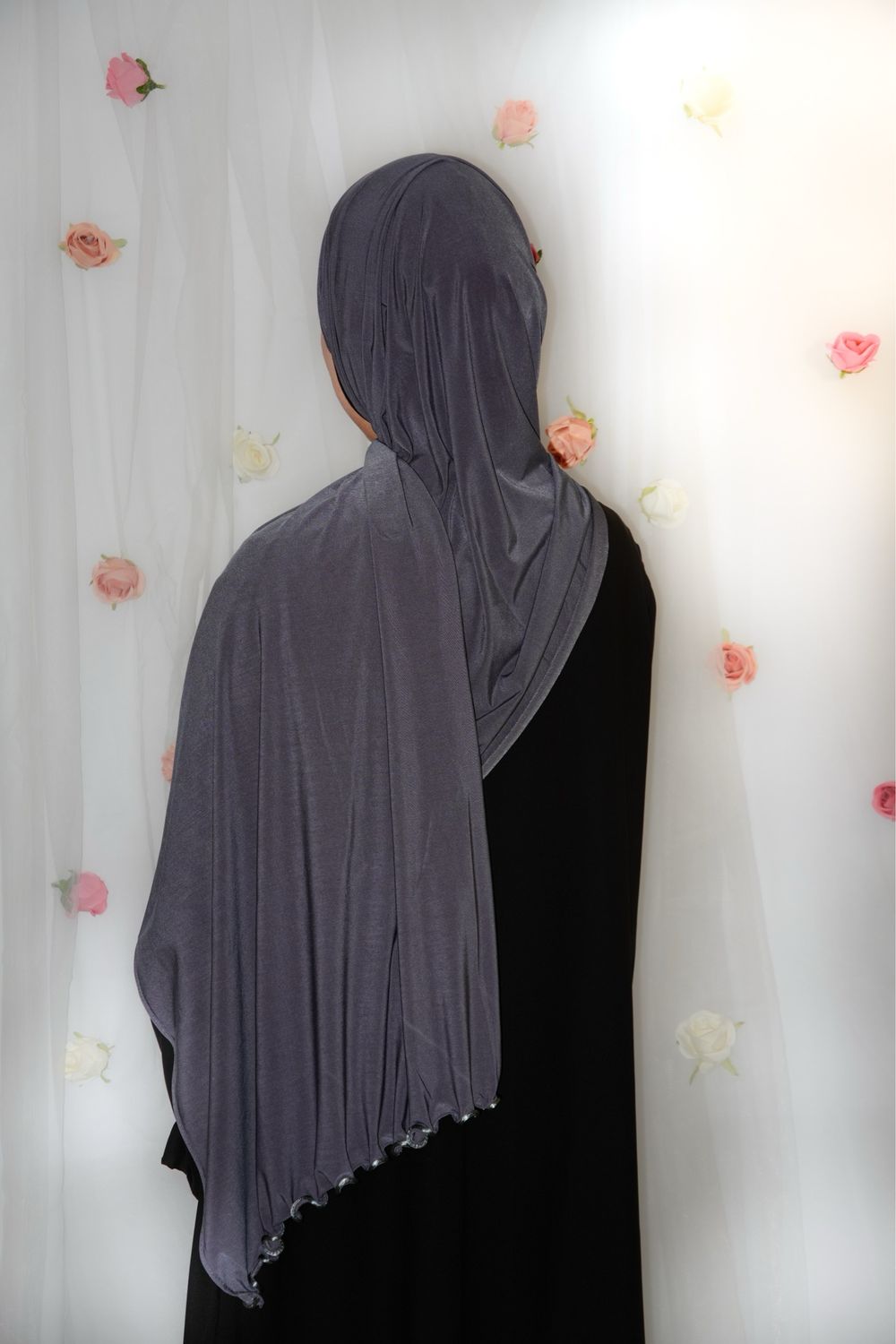 Hijab Jersey Premium Froufrou - GRIS CHINÉ
