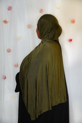 Hijab Jersey Premium Fin - KAKI FONCÉ