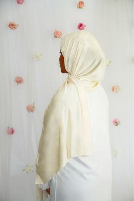 Hijab Jersey Premium Fin - JAUNE BEURRE léger