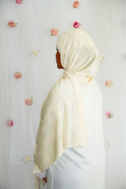 Hijab Jersey Premium Fin - JAUNE BEURRE léger