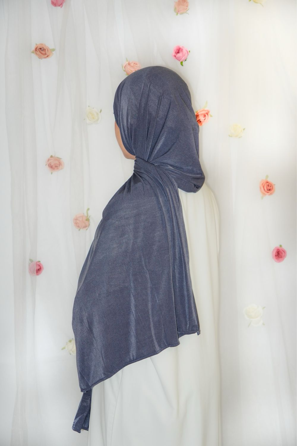 Hijab Jersey Premium Fin - BLEU CHINÉ