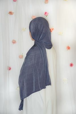 Hijab Jersey Premium Fin - BLEU CHINÉ