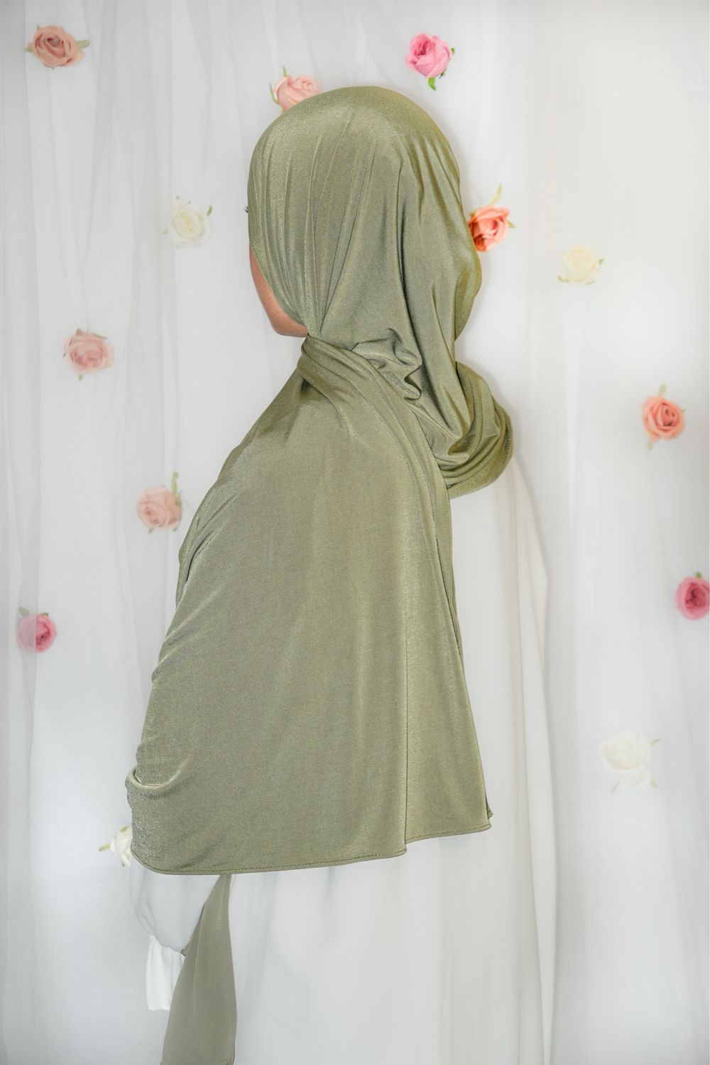 Hijab Jersey Premium Fin - VERT SAUGE