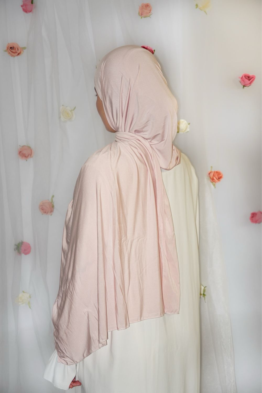 Hijab Jersey Premium Fin - ROSE POUDRÉ