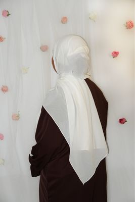 Hijab Mousseline XL - BLANC CASSÉ