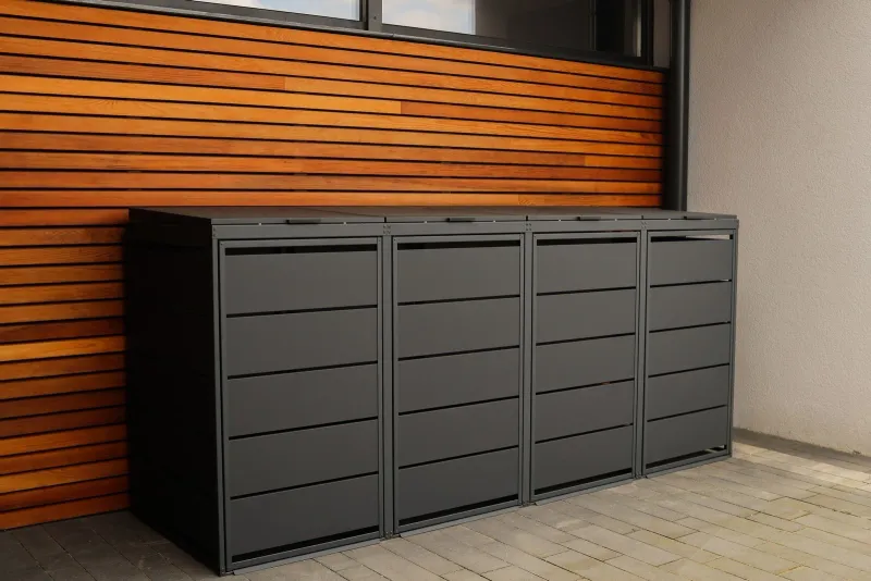 Wheelie bin storage - Set for 4 bins