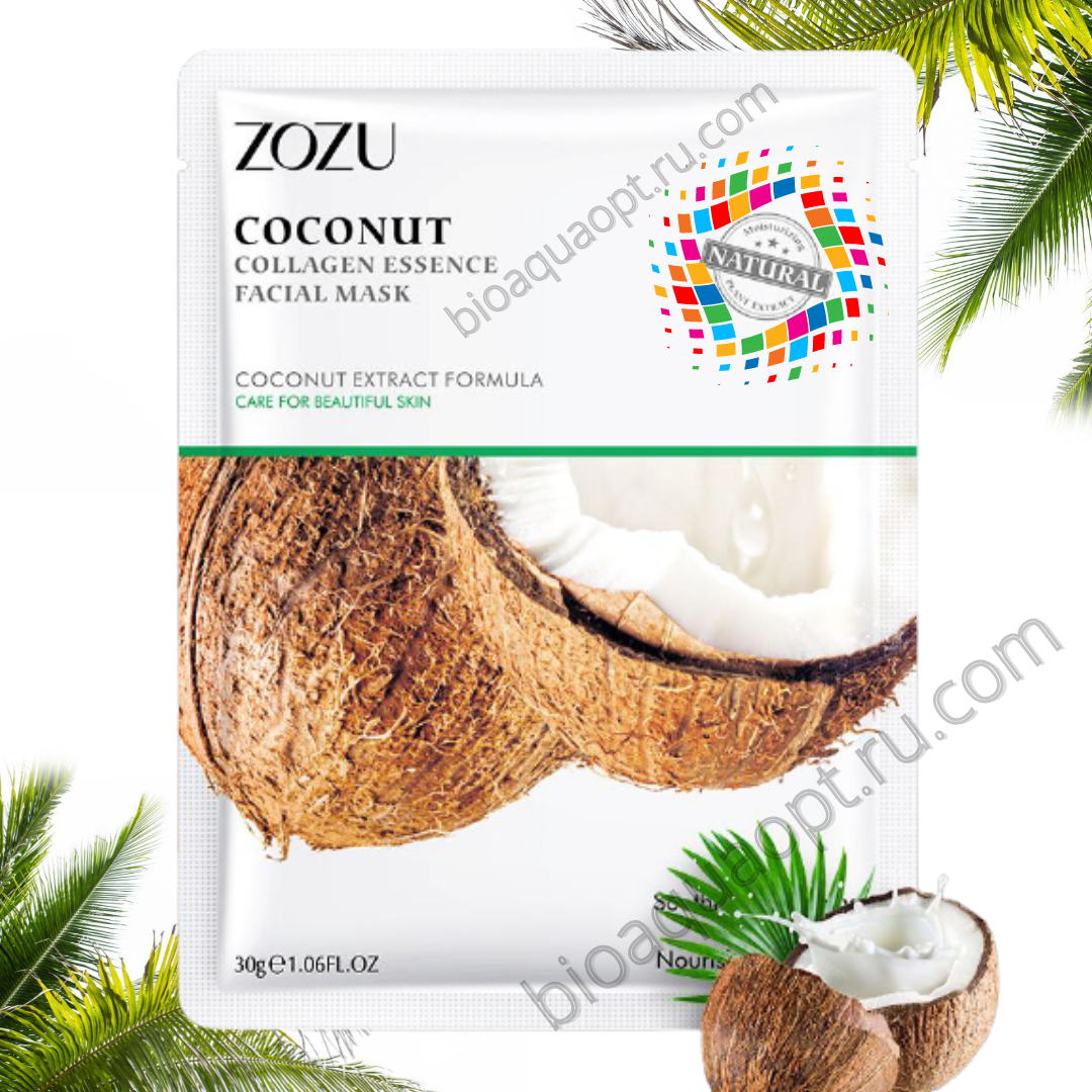 Zozu маска для лица коллаген + экстрактом кокоса, 30 гр.