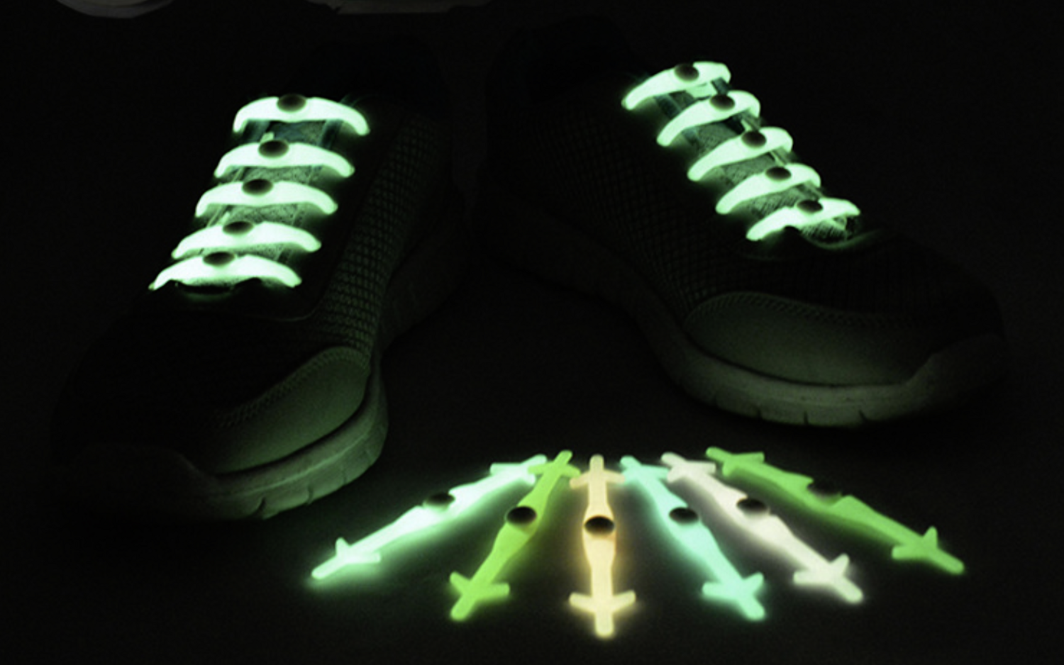 Силиконовые шнурки для обуви неоновые, цвет микс