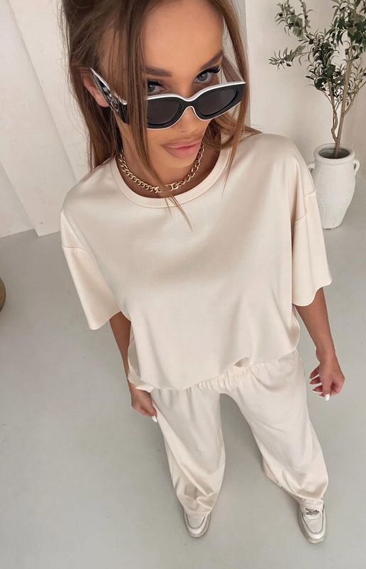 Komplet Wiskozowy Agatha Jasny Beż