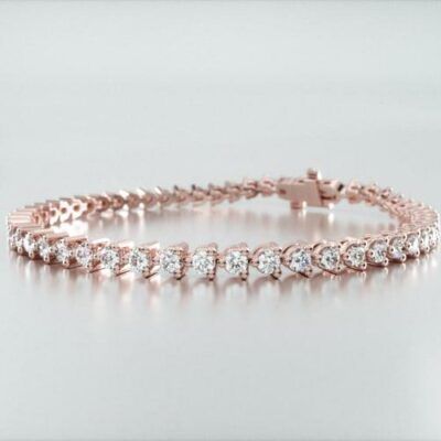 Diamond Bracelet 16 / 14K. GOLD 4.00 CARAT OF ROUND CUT NATURAL DIAMONDS