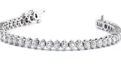 Diamond Bracelet 9 / 14K. GOLD ROUND CUT NATURAL DIAMOND TENNIS BRACELET