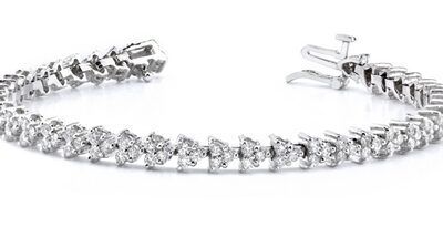 Diamond Bracelet  4 /  14K GOLD 4.00 CARAT OF ROUND CUT NATURAL DIAMONDS