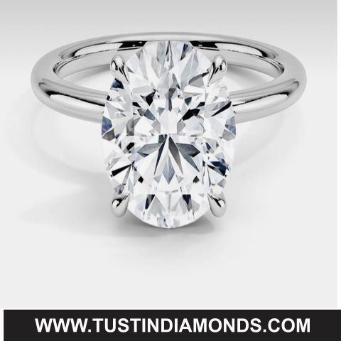 14K. GOLD 5.00 CARAT OVAL SHAPE LAB GROWN DIAMOND IGI CERTIFIED E / VVS2