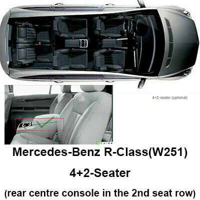 Mercedes-Benz R-Class 2006–2013 Car Mats, Step 1.1-Select your Vehicle Seats type: 6-passenger(2+2+2) (2nd Row with center Console)