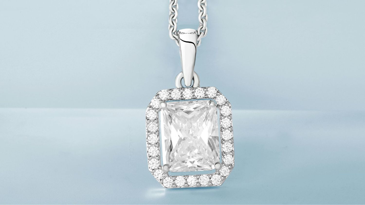1.50 Radiant Cut Lab Diamond Bezel Pendant